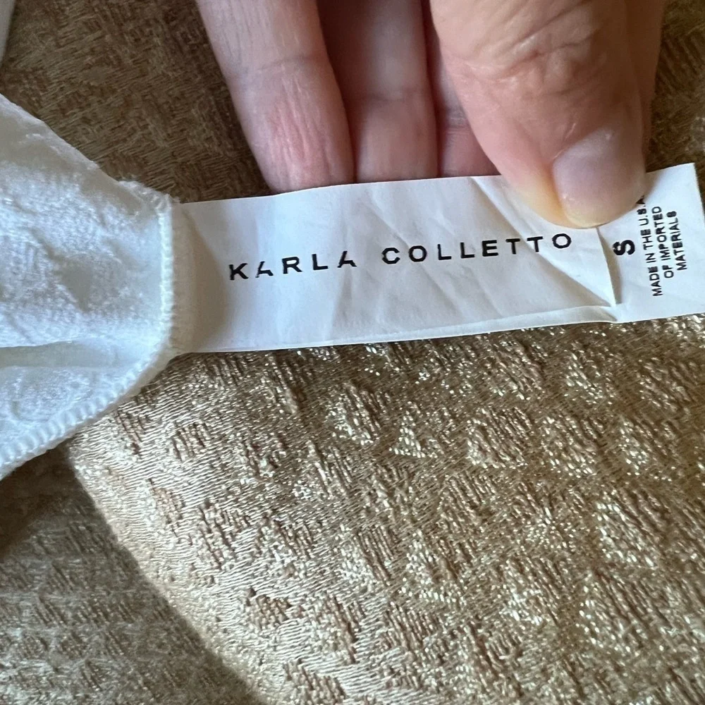 KARLA COLLETTO White piqué sleeveless A-line dress or swim coverup size small